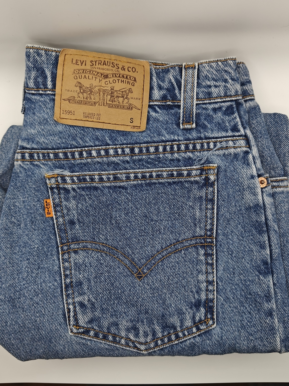 Vintage 90s Levis 951 Orange Tab 14 Short Denim Jeans